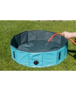 Piscine Pour Chien ø 70x12cm Pétrole/gris